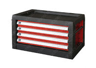 Stalowa wielofunkcyjna skrzynka narzędziowa Górna szafka, czerwona czarna metalowa komoda z szufladami