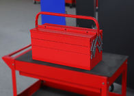 450 mm Profesjonalna przenośna skrzynia narzędziowa w kolorze czerwonym / czarnym do przechowywania narzędzi z 5 tacami