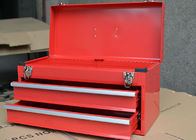 14-calowy czerwony mini metalowy profesjonalny przenośny schowek na narzędzia z zamkiem / 2 szuflady